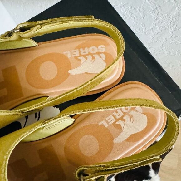 SOREL Ella II Slingback Leather Sandal, Comfort Shoe Olive Beige Size 10.5, NWT - Picture 7 of 16